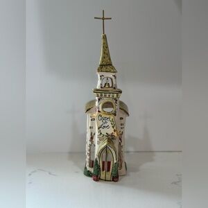 Charming Ceramic Church Figurine